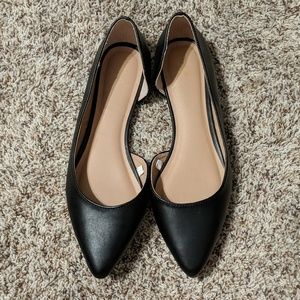 Black Pointed Toe Ballet Flats